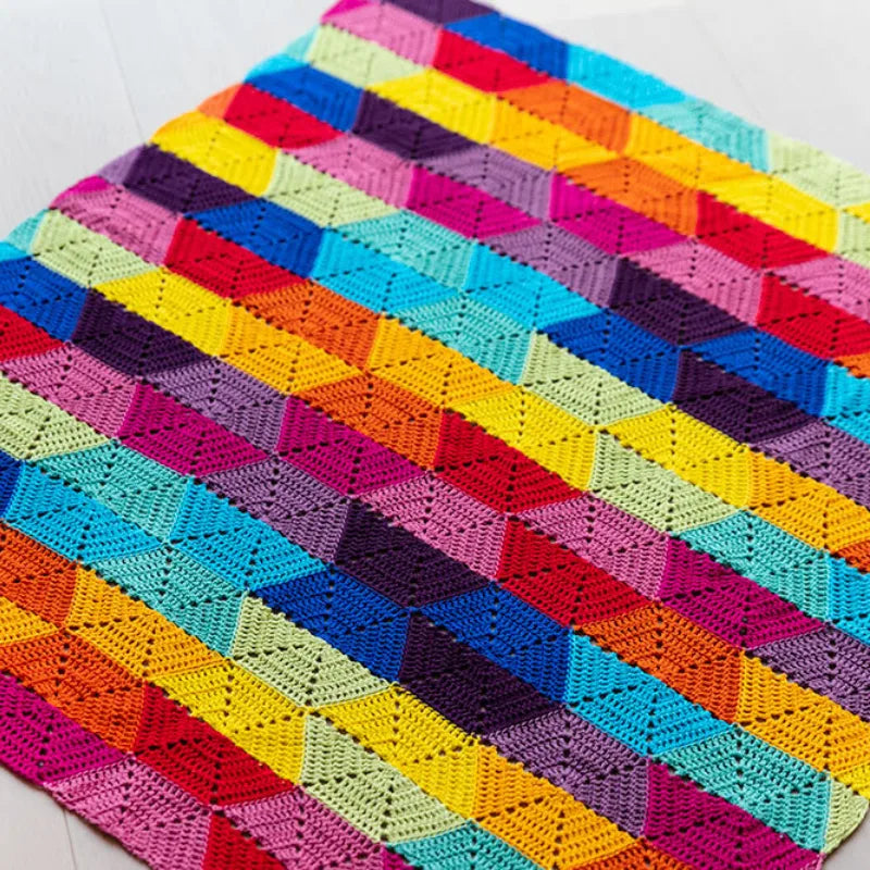 Great Granny Crochet Blanket Kit Cheerful Colours Rainbow Yarn