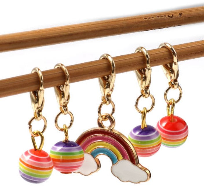 Rainbow Stitch Markers set of 5