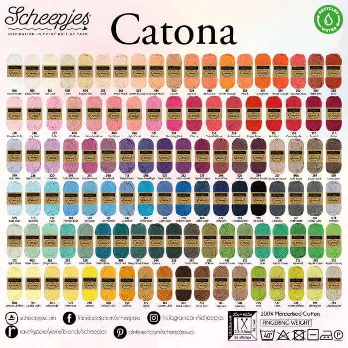 Scheepjes Catona Colour Pack - 109 Catona 10g Balls store of Yarn